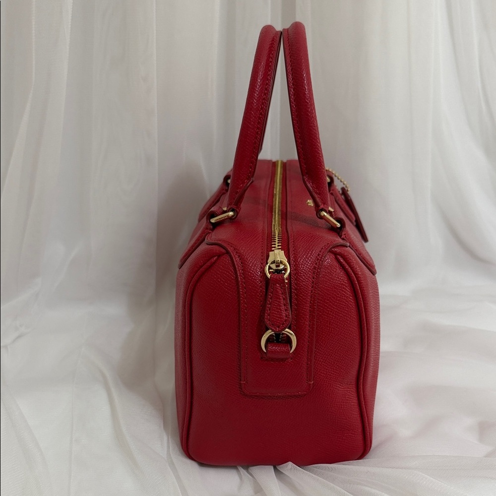 Coach Leather Satchel (Cherry red) - Picture 4 of 10